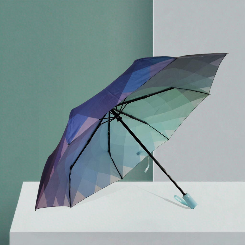 三折漸變色彩晴雨傘
